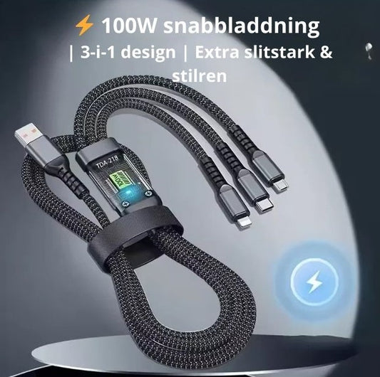 TrippelLadd™ – 3-i-1 Supersnabb Kabel