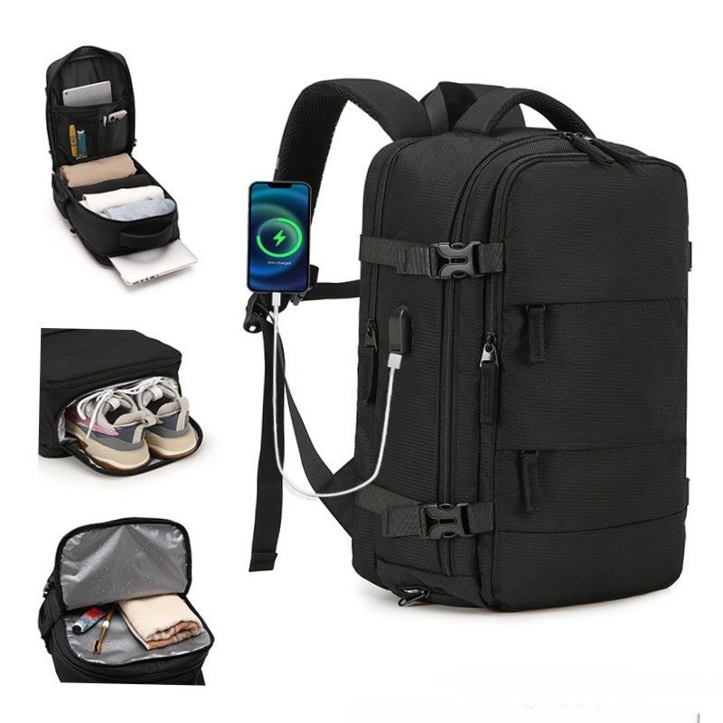 Smart Reseryggsäck 40×20×25 cm – Under-sätet, Vattentät Nylon, Skofack & Laptopficka