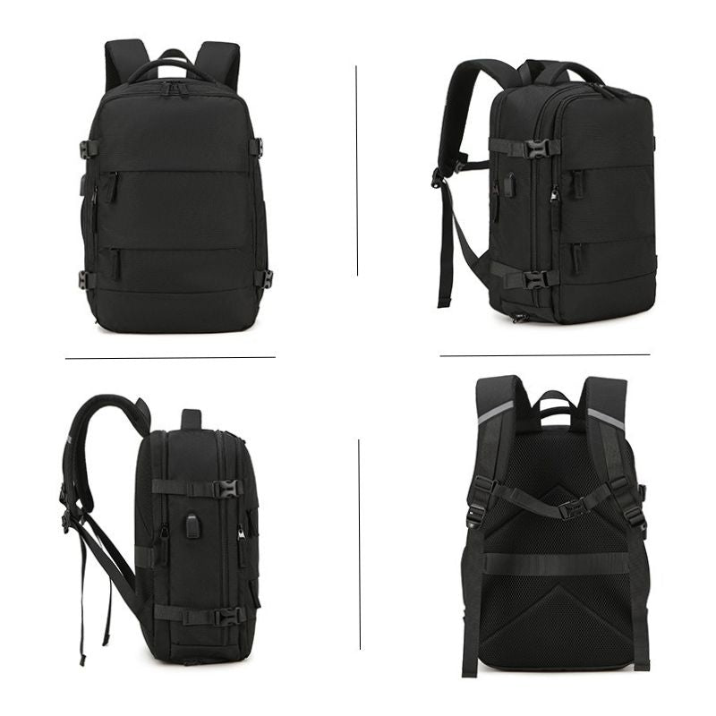 Smart Reseryggsäck 40×20×25 cm – Under-sätet, Vattentät Nylon, Skofack & Laptopficka