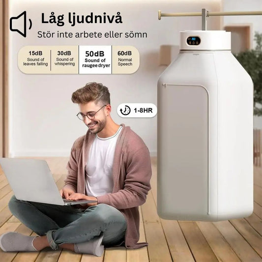 Hopfällbar Klädtork™ – Portabel torkmaskin med timer & fjärrkontroll (600W, 5–10 kg kapacitet)