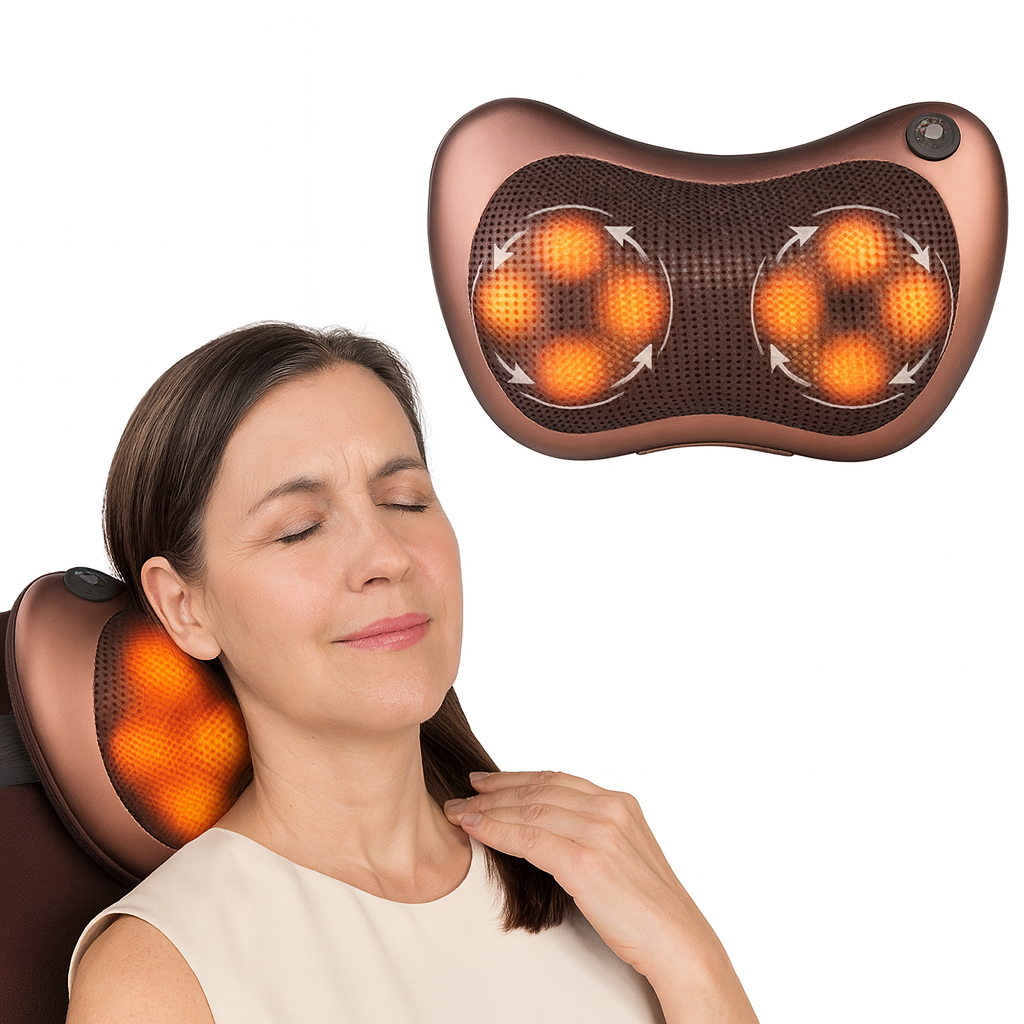 Nackmassagekudden™ – Kraftfull massage med värme för hela kroppen