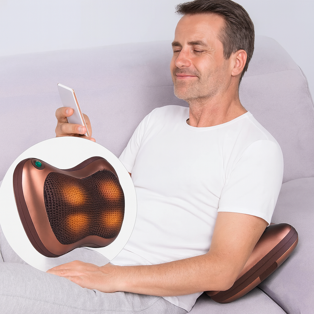 Nackmassagekudden™ – Kraftfull massage med värme för hela kroppen