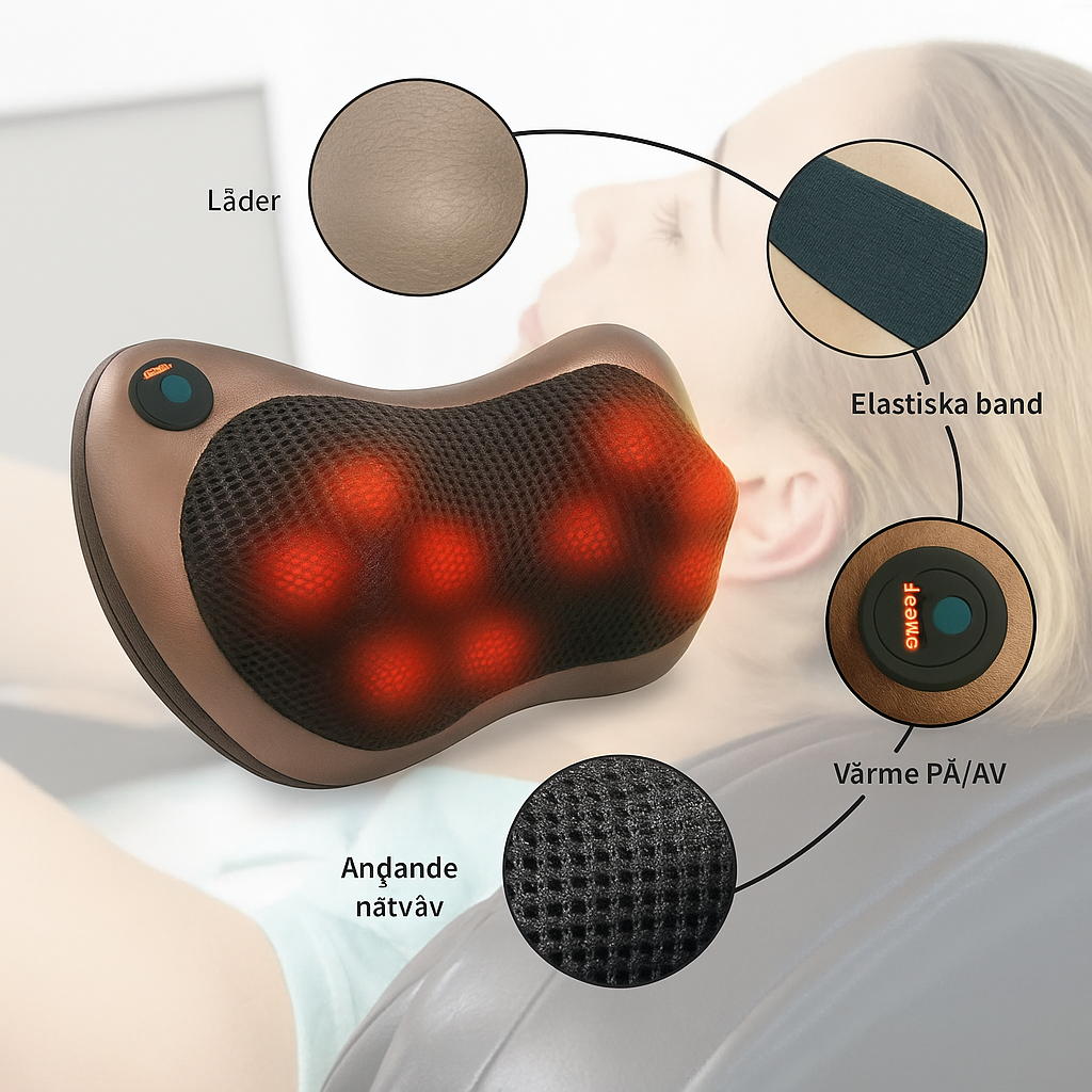 Nackmassagekudden™ – Kraftfull massage med värme för hela kroppen