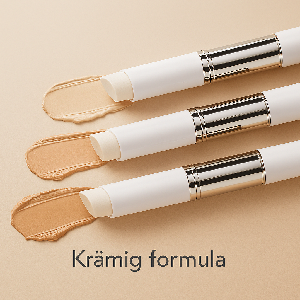 Färganpassande Foundation Stick – 2-i-1 med Borste | Naturlig & Lätt Finish