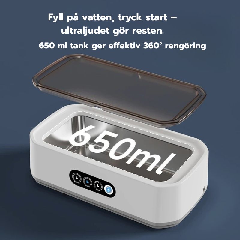 Xiaomi Ultrasonic Smyckes- & Glasögonrengörare 650ml – Vit