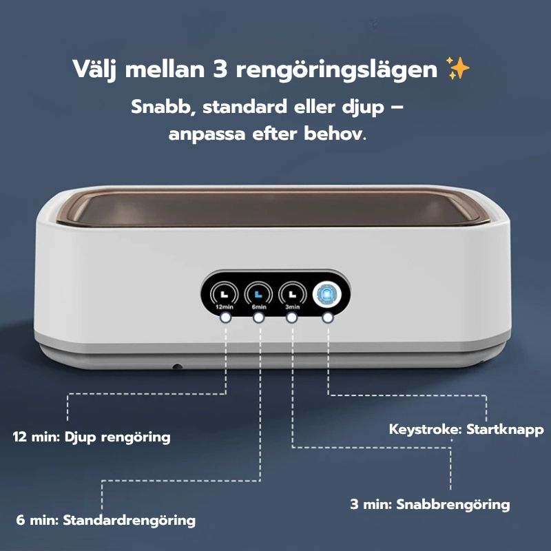 Xiaomi Ultrasonic Smyckes- & Glasögonrengörare 650ml – Vit