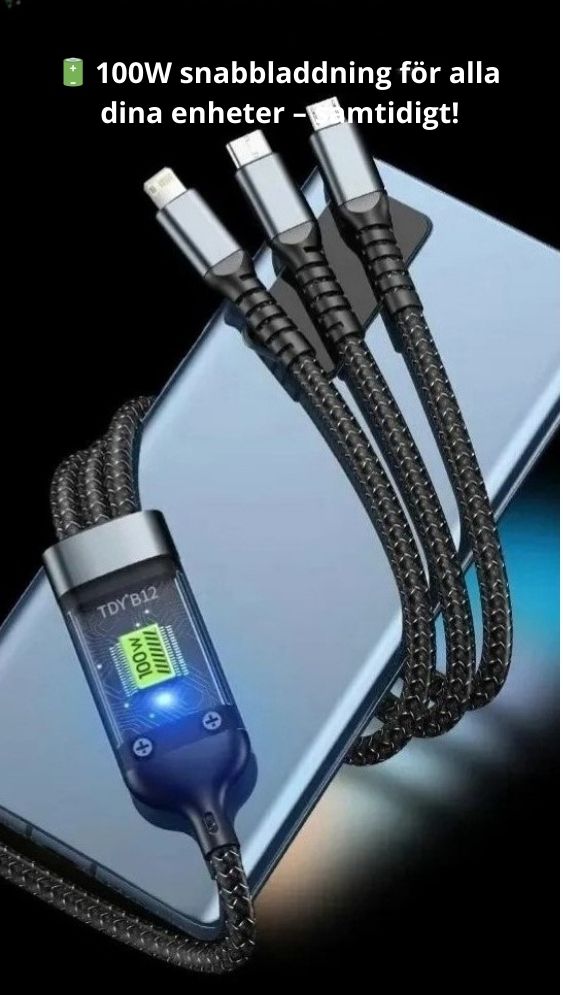 TrippelLadd™ – 3-i-1 Supersnabb Kabel
