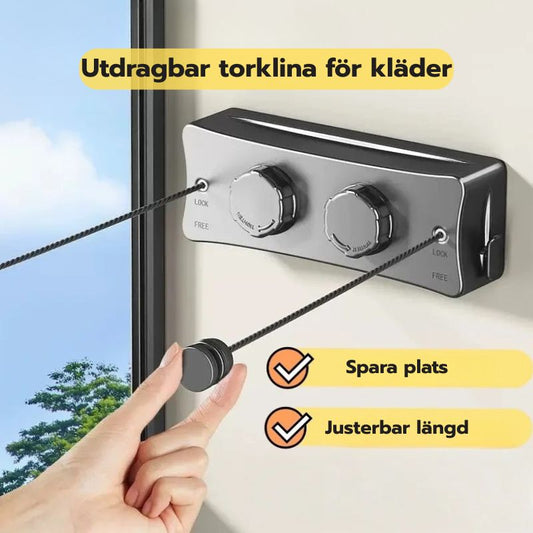 FlexLine™ – Utdragbar Torklina för Inomhus & Utomhus