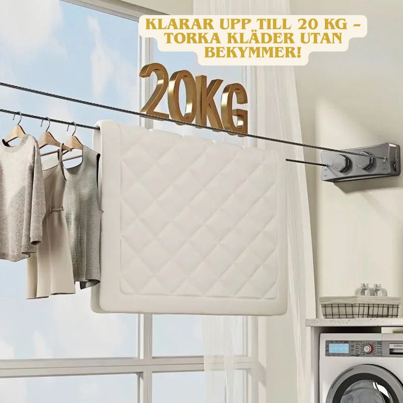 FlexLine™ – Utdragbar Torklina för Inomhus & Utomhus