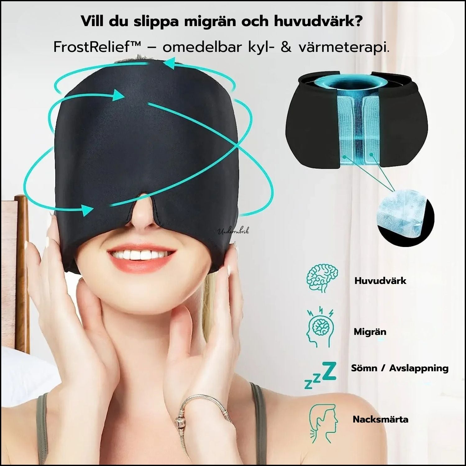 FrostRelief™ 2-i-1 Kyl- & Värmehatt mot Migrän och Huvudvärk