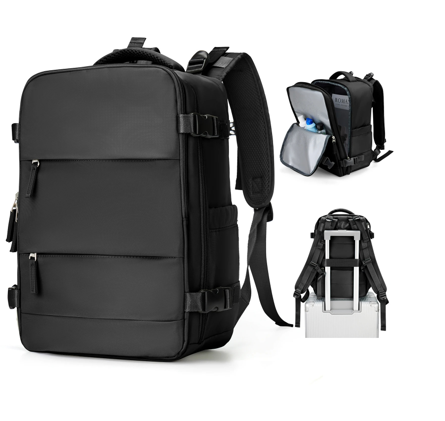 Smart Reseryggsäck 40×20×25 cm – Under-sätet, Vattentät Nylon, Skofack & Laptopficka